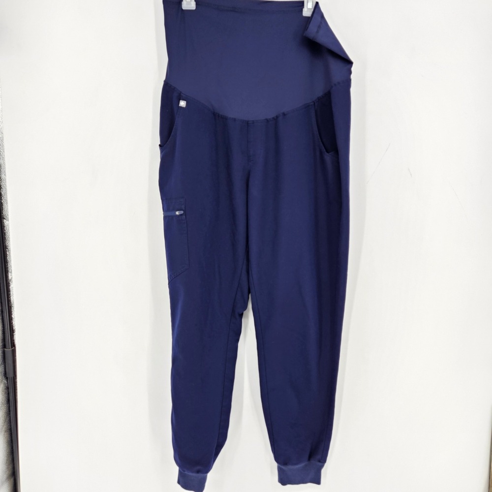 FIGS Zamora Jogger Maternity Pants Womens Large Navy Blue Scrub Medical Uniforms